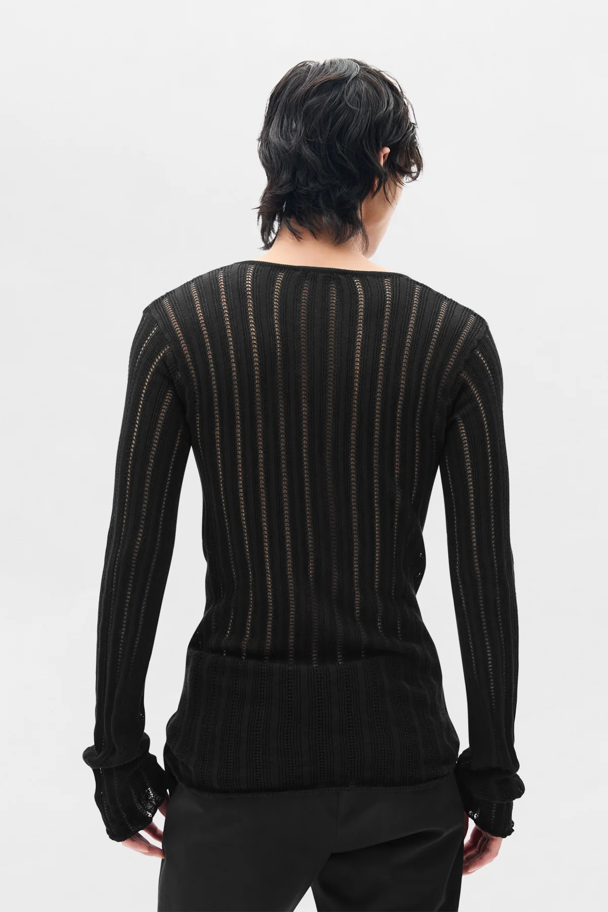 Kell Open Rib Laced Up Serafino Knit Top - Image 3