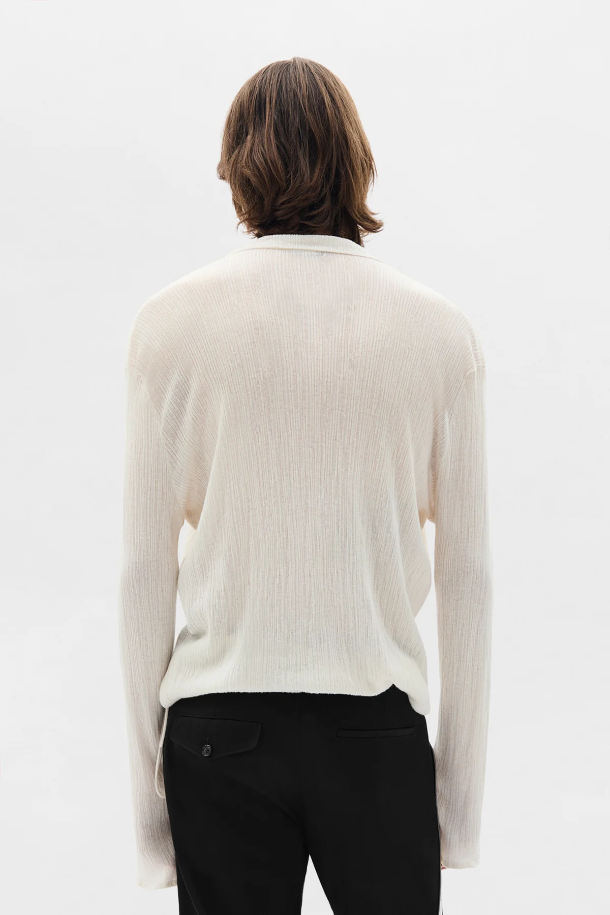 Tiu Creponette Rib Deep V-Neck Sweater - Image 3