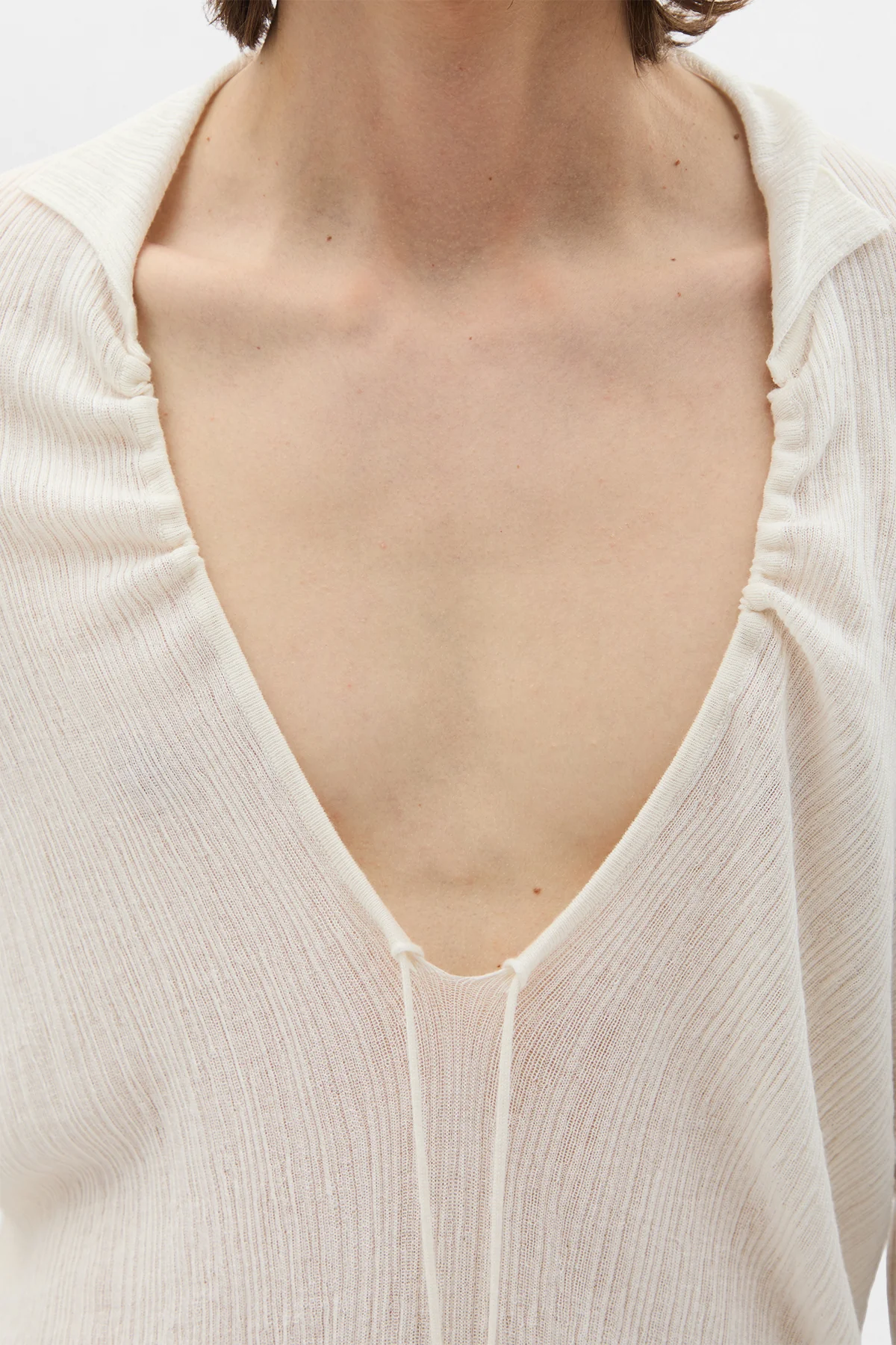 Tiu Creponette Rib Deep V-Neck Sweater - Image 6
