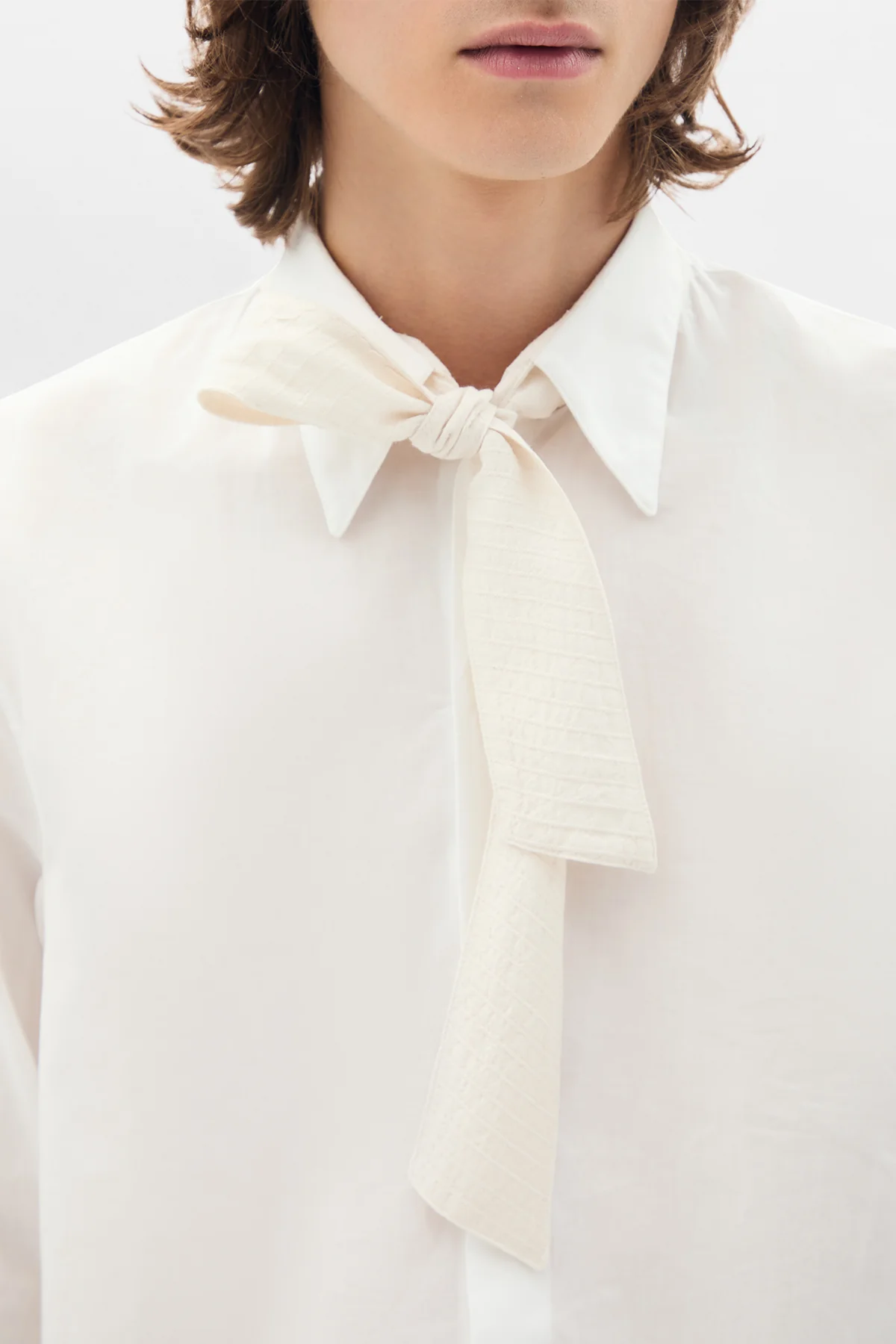 Stack Comfort Cropped Shirt with Necktie - Image 5