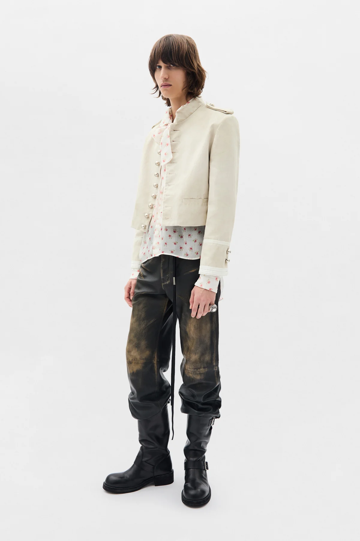 Stack Comfort Cropped Shirt with Necktie - Image 4