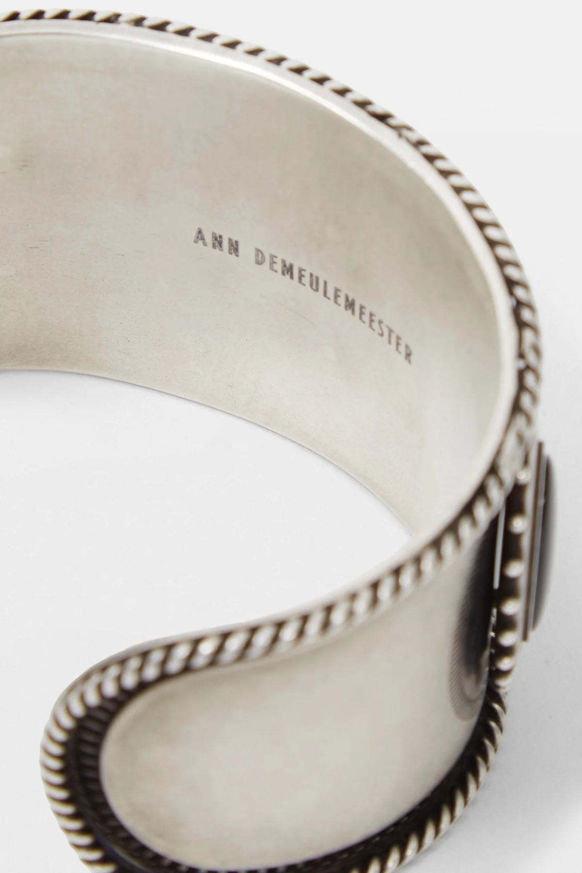 Luba Small Cabochon Engraved Cuff Bracelet - Image 3