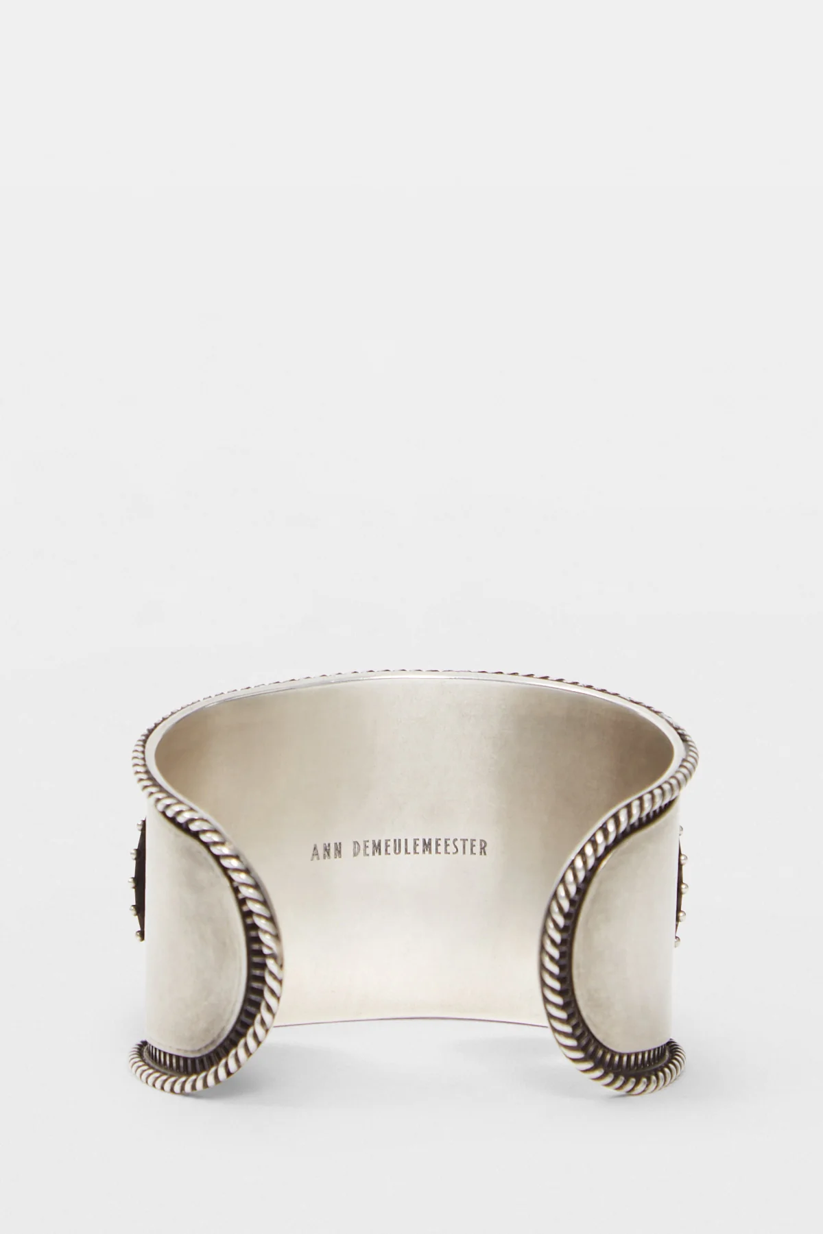 Luba Small Cabochon Engraved Cuff Bracelet - Image 2