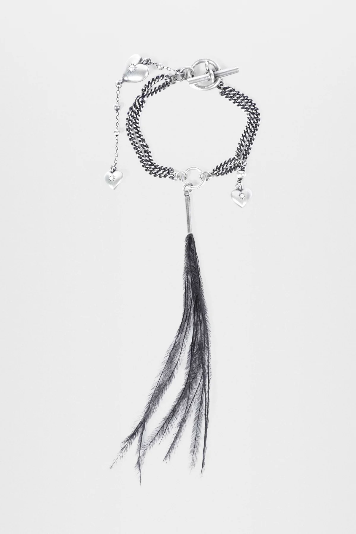 Revi Bracelet with Feather and Heart Charms