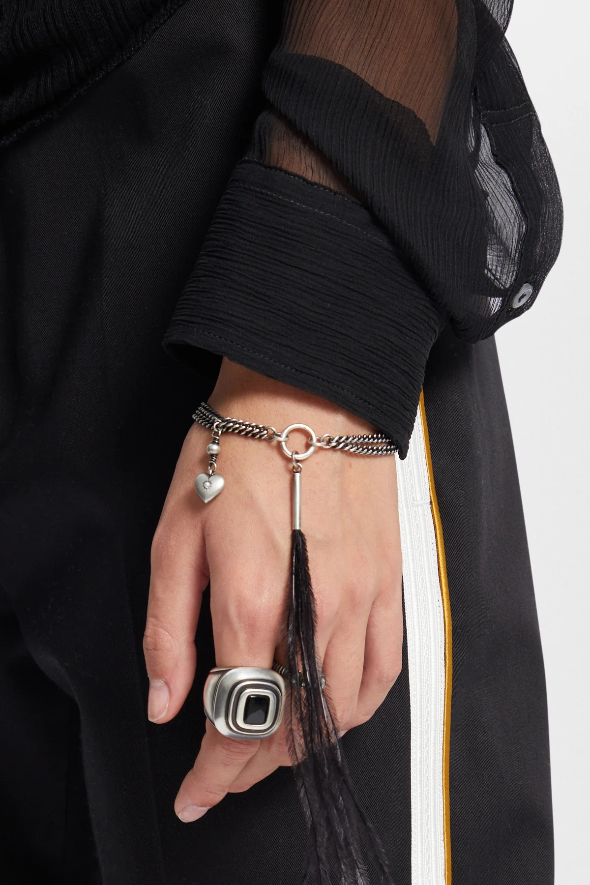 Revi Bracelet with Feather and Heart Charms - Image 3