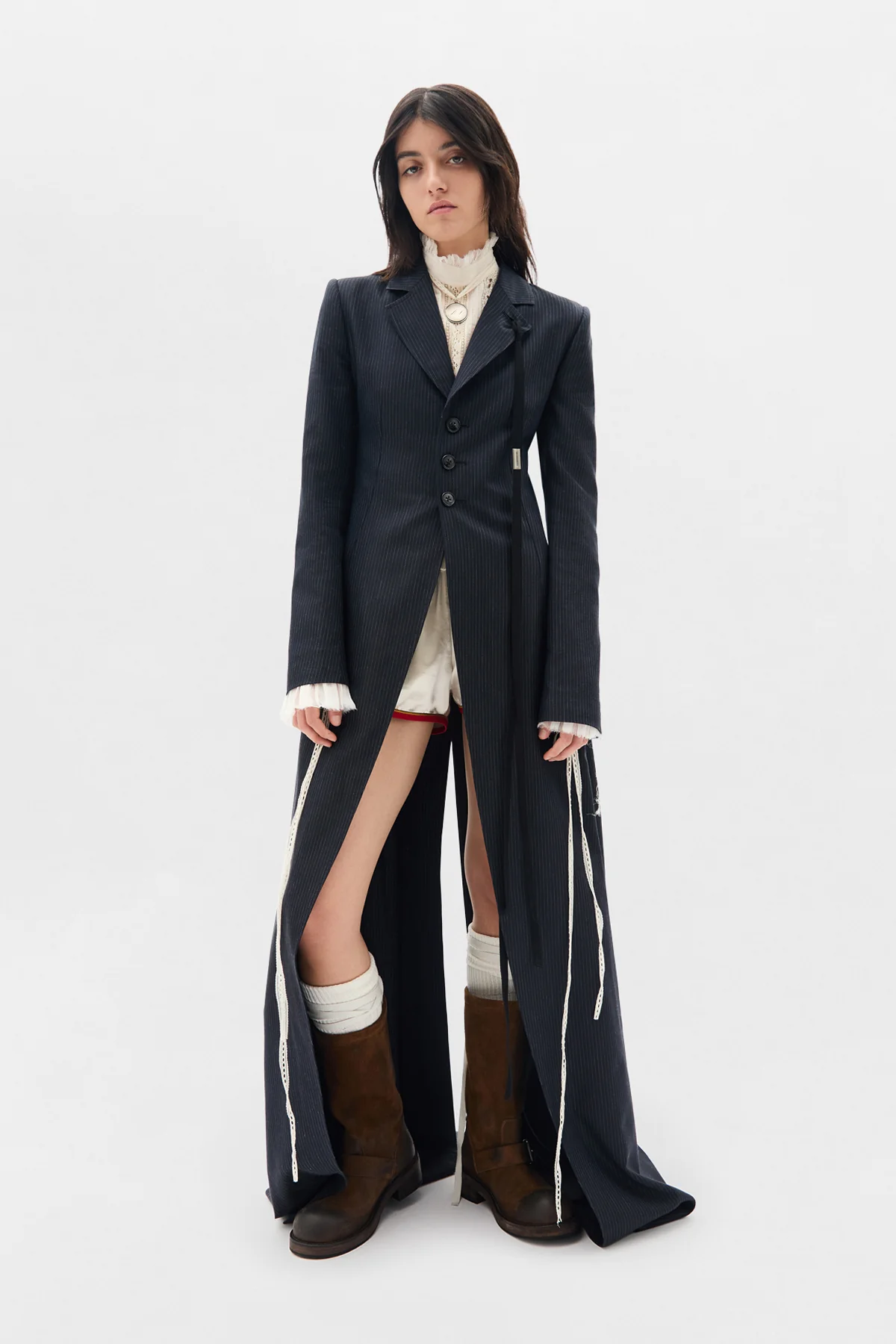 Abke X-Long Open Front Fitted Coat - Image 4