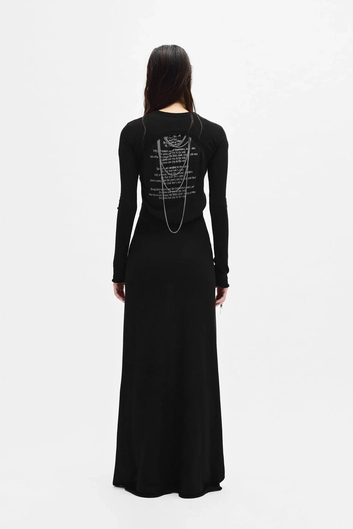 Eva Long Open Back Knitted Dress - Image 4