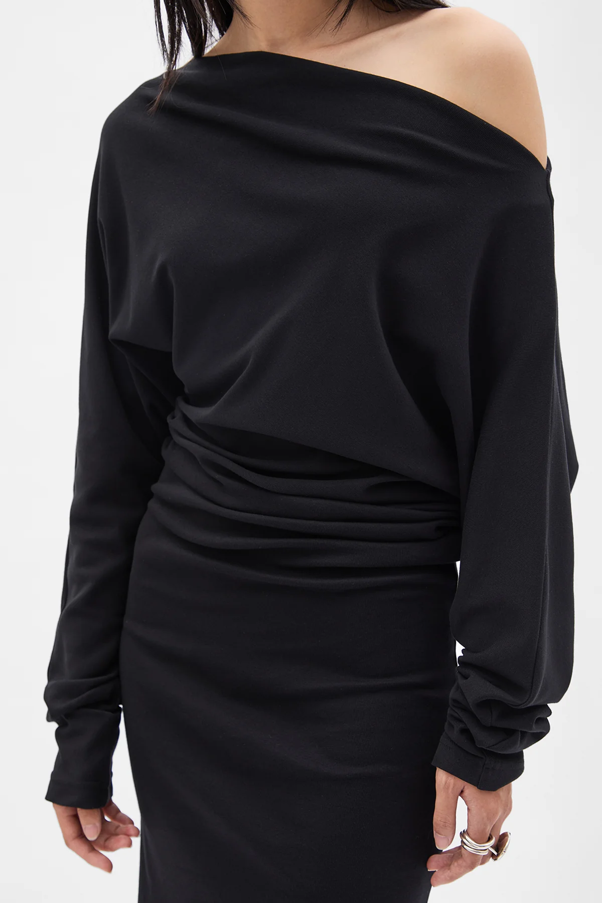 Bila Long Bias Cut Dropped Shoulder Dress - Image 6