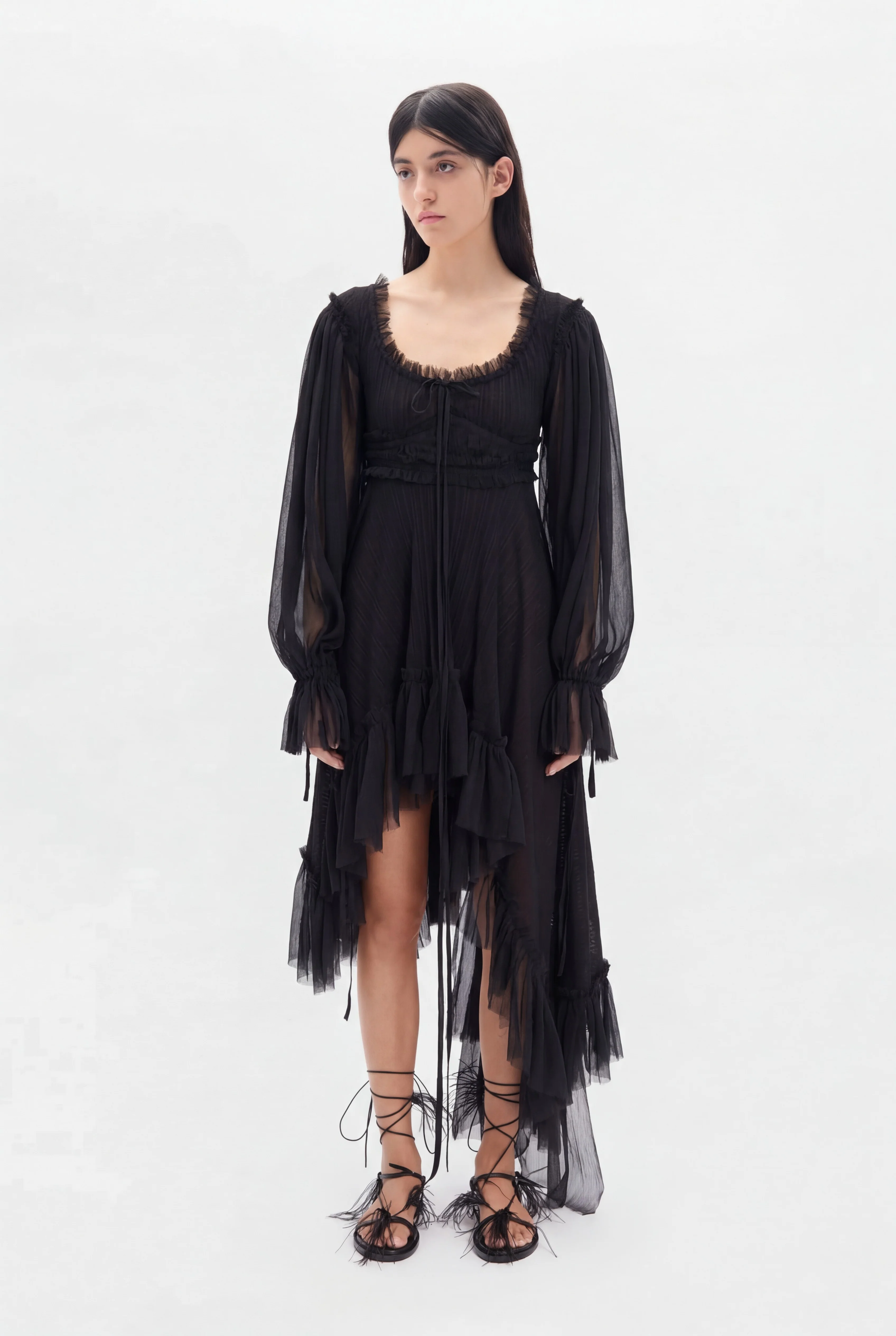 Giti Empire Waist Asymmetric Dress