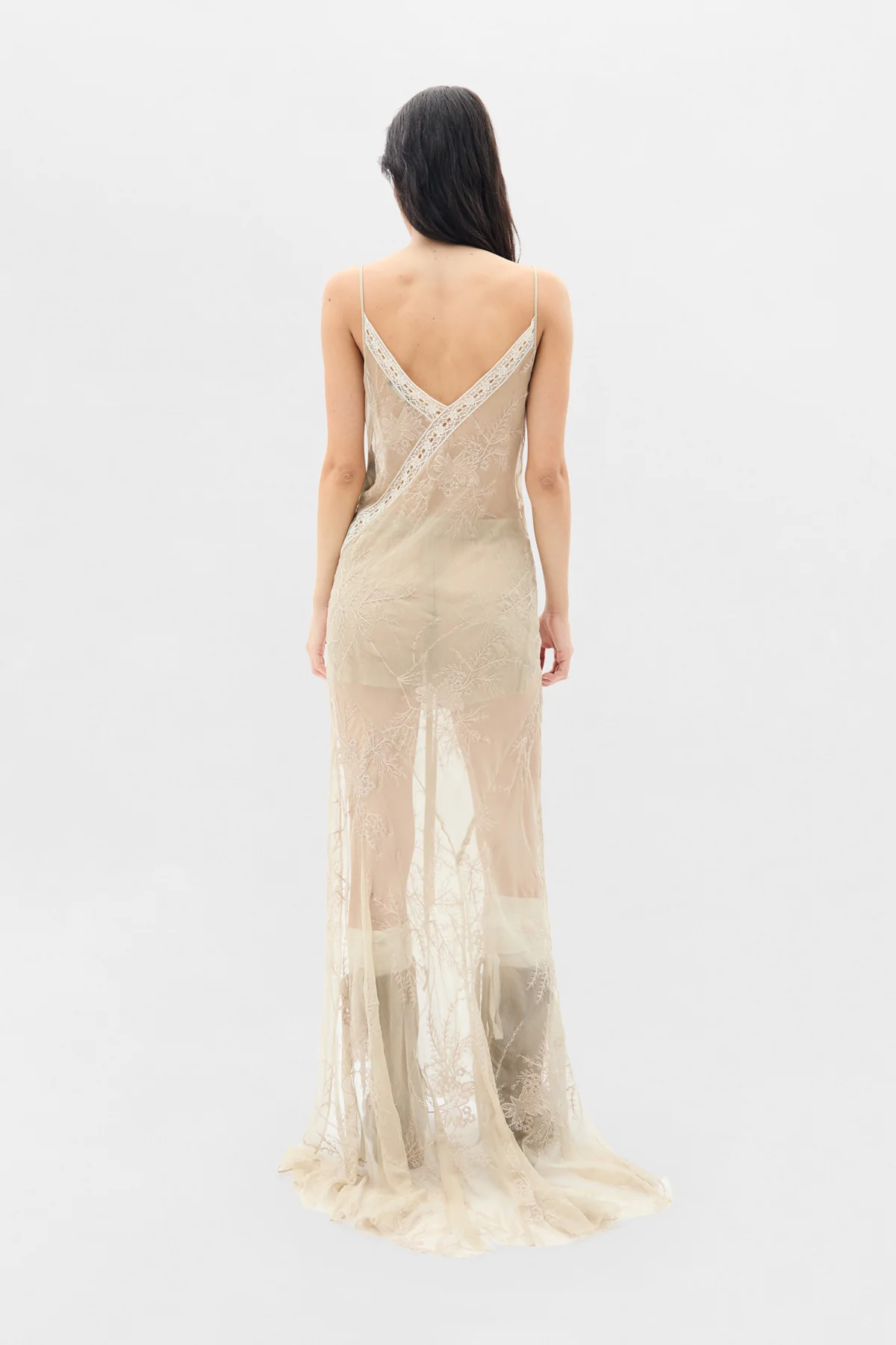 Lala X-Long Bias Dress with Lace Detail - Image 3