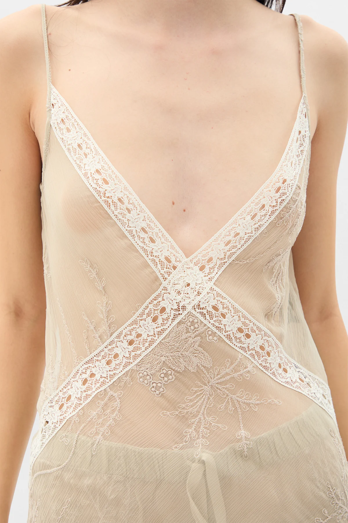 Lala X-Long Bias Dress with Lace Detail - Image 6