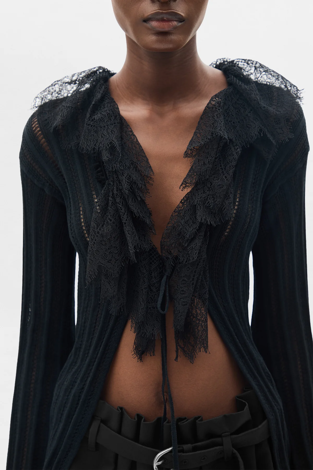 Nya Open Rib Fitted Cardigan - Image 4