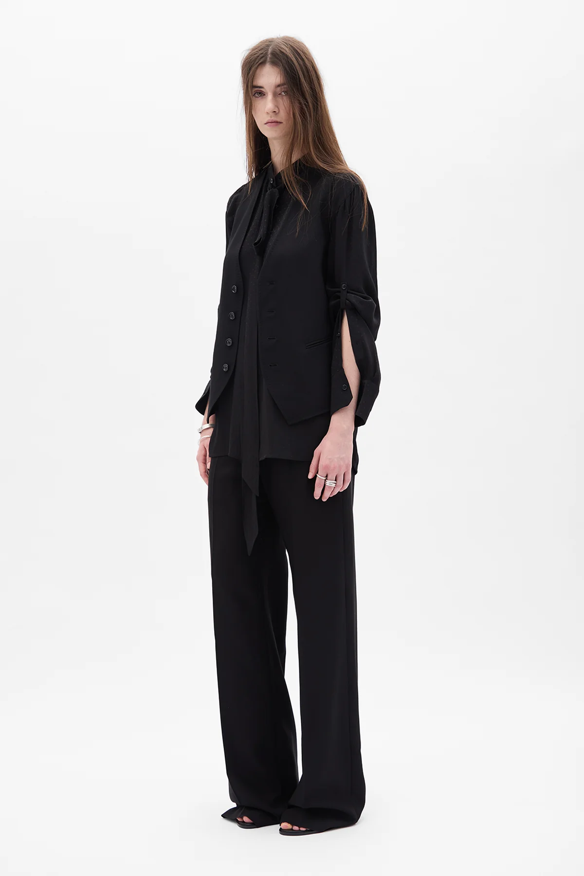 Dien Stand Collar Long Shirt - Image 4