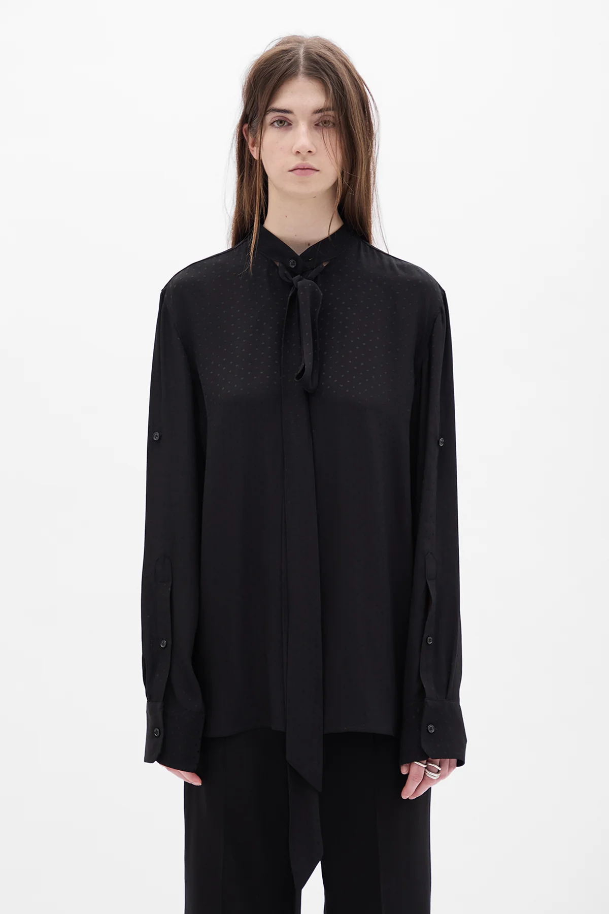 Dien Stand Collar Long Shirt - Image 5