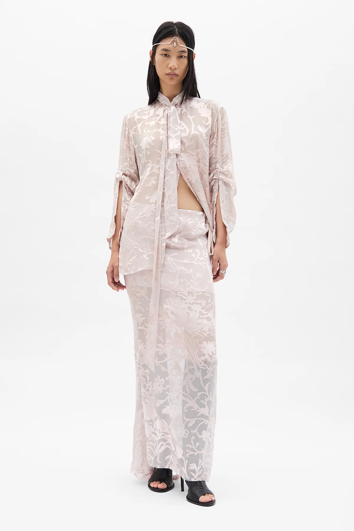 Dien Stand Collar Long Shirt - Image 3