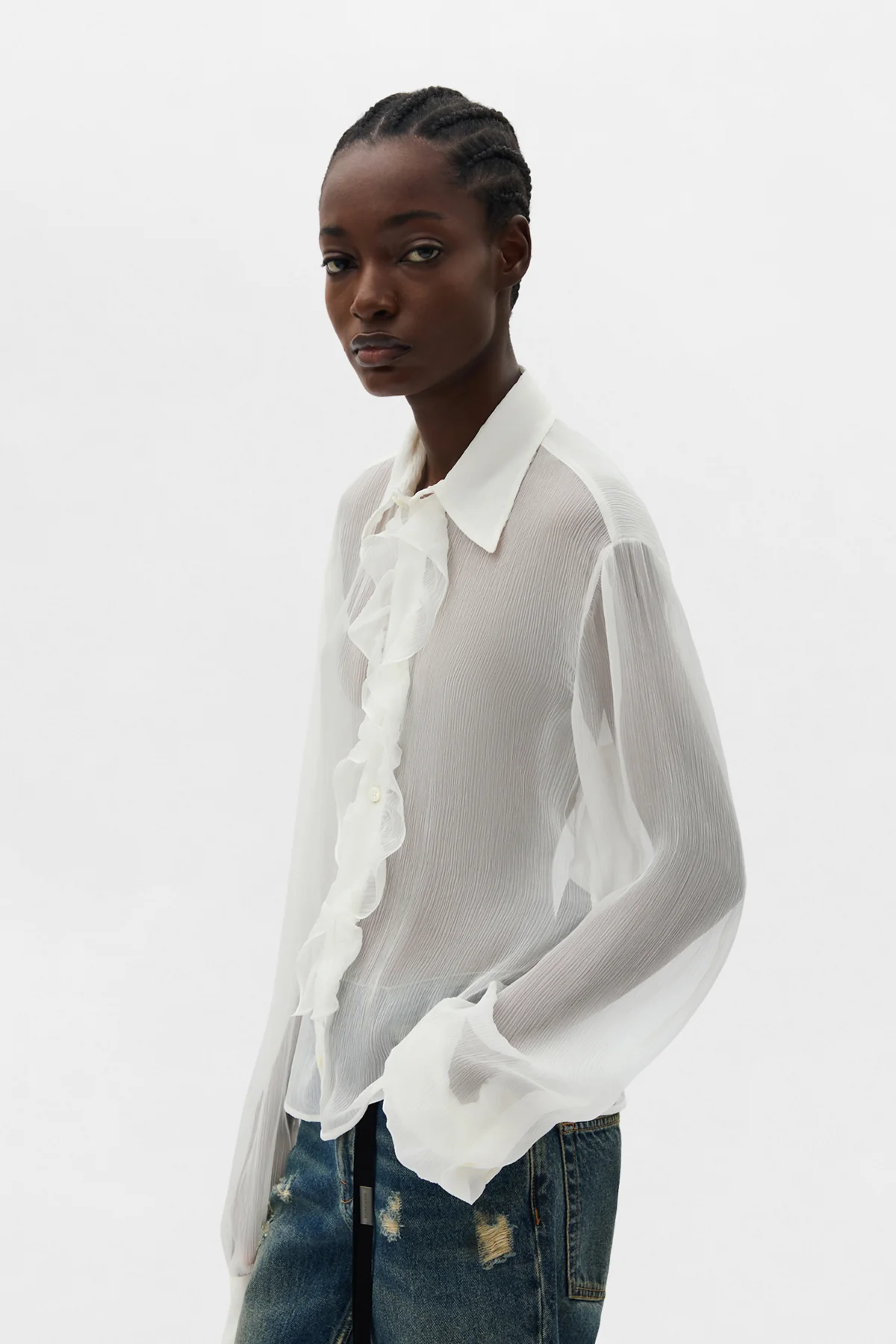 Erma Slim Fit Ruffled Shirt - Image 2