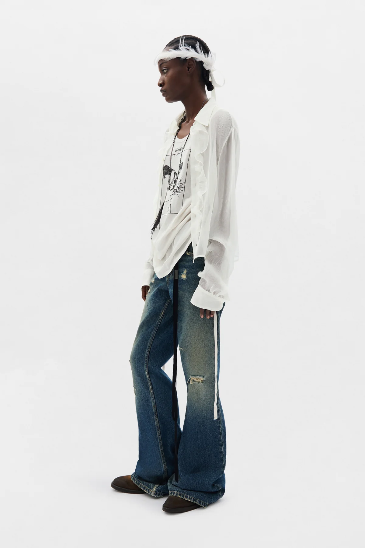 Erma Slim Fit Ruffled Shirt - Image 4