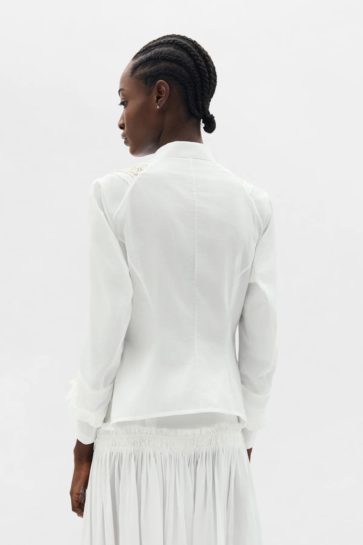 Lidy Open Front Shirt with Lace Ribbons - Image 3