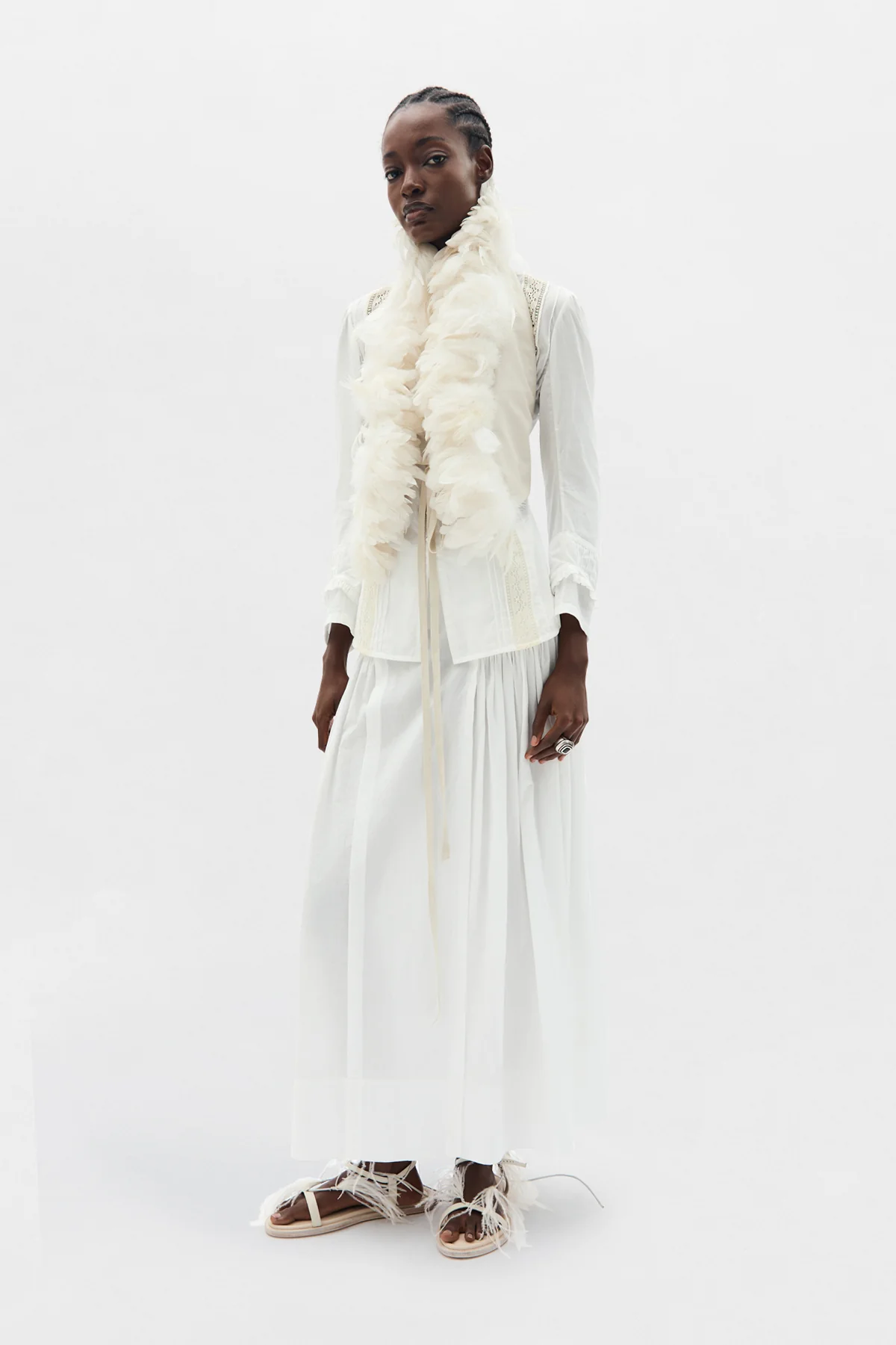 Lidy Open Front Shirt with Lace Ribbons - Image 4