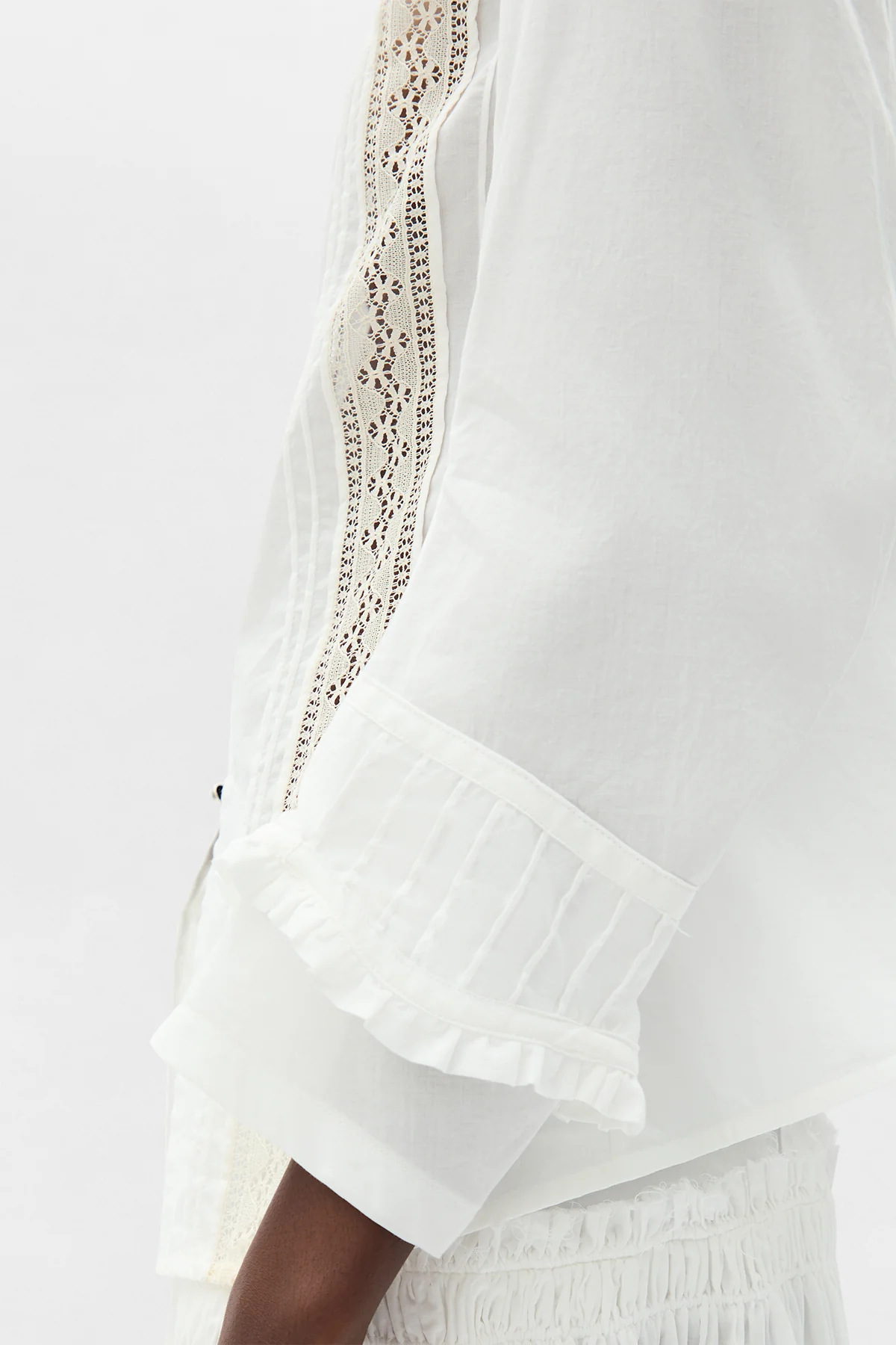 Lidy Open Front Shirt with Lace Ribbons - Image 6