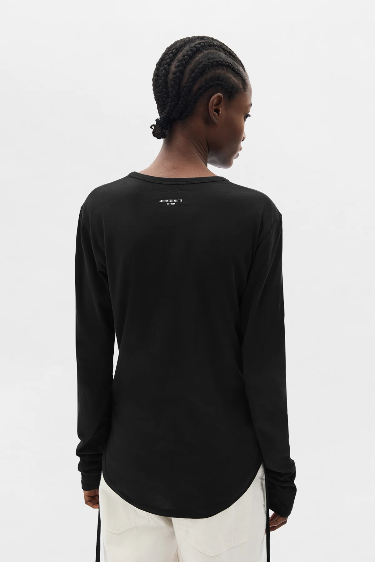 Dot Wrinkled Cropped Long Sleeve Top - Image 3