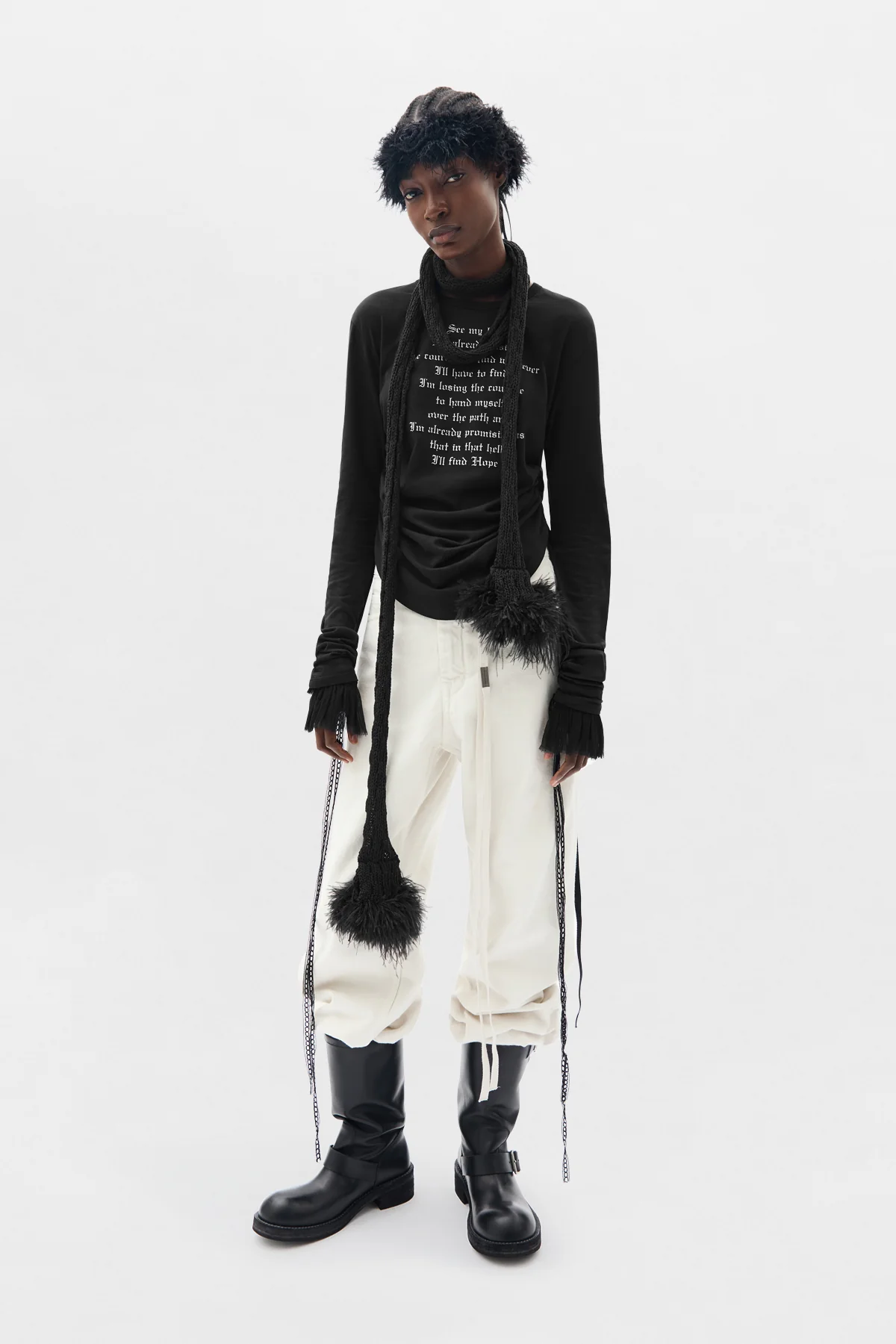 Dot Wrinkled Cropped Long Sleeve Top - Image 4
