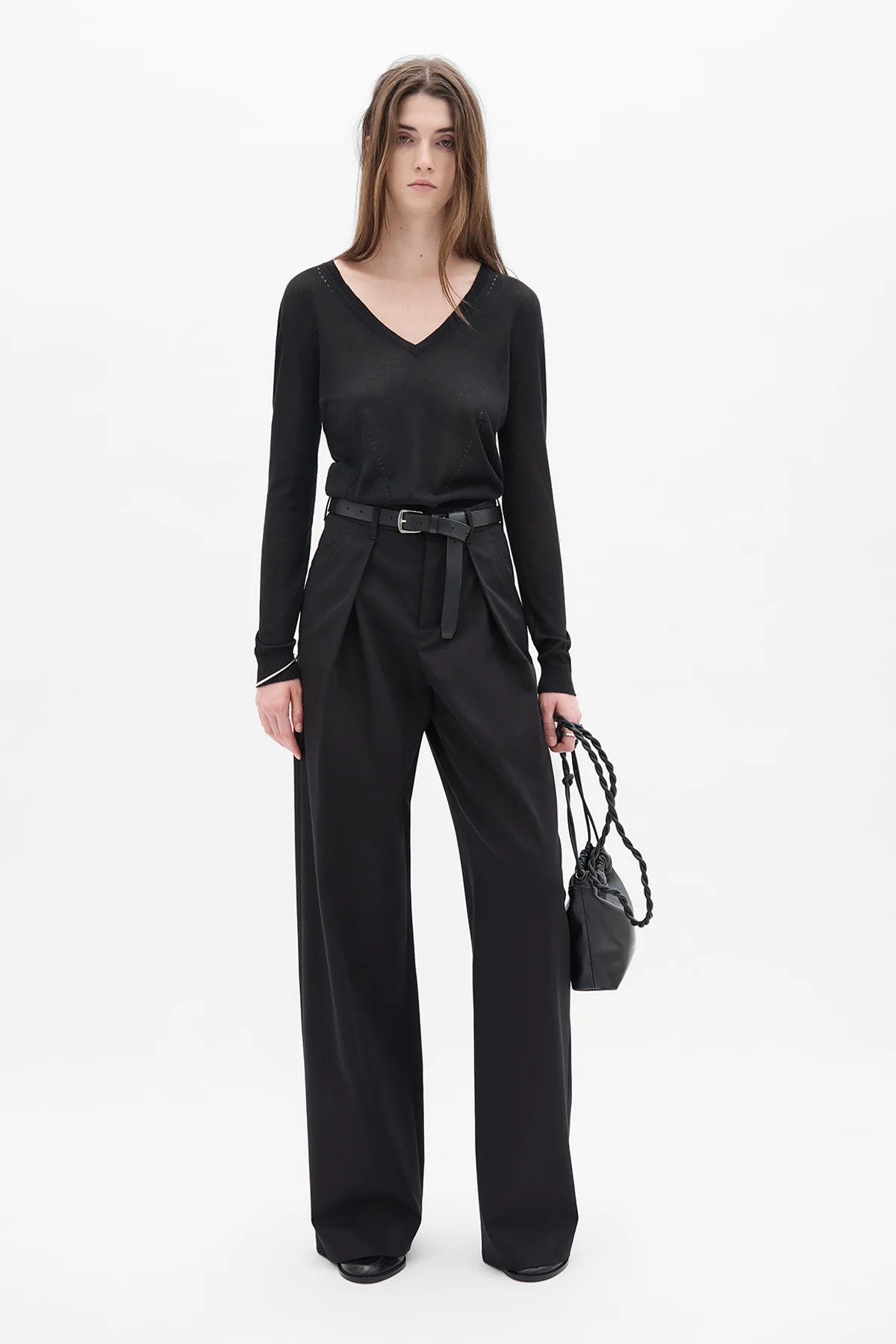Nouke Wide Leg Pleated Trousers - Image 4