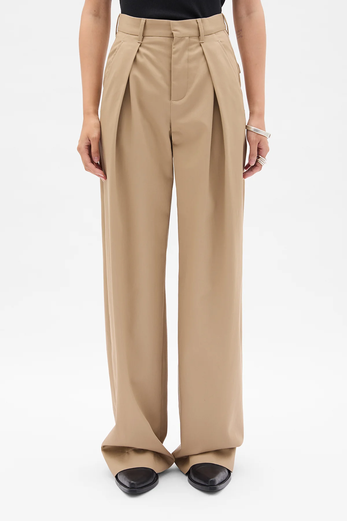 Nouk Wide Leg Pleated Trousers