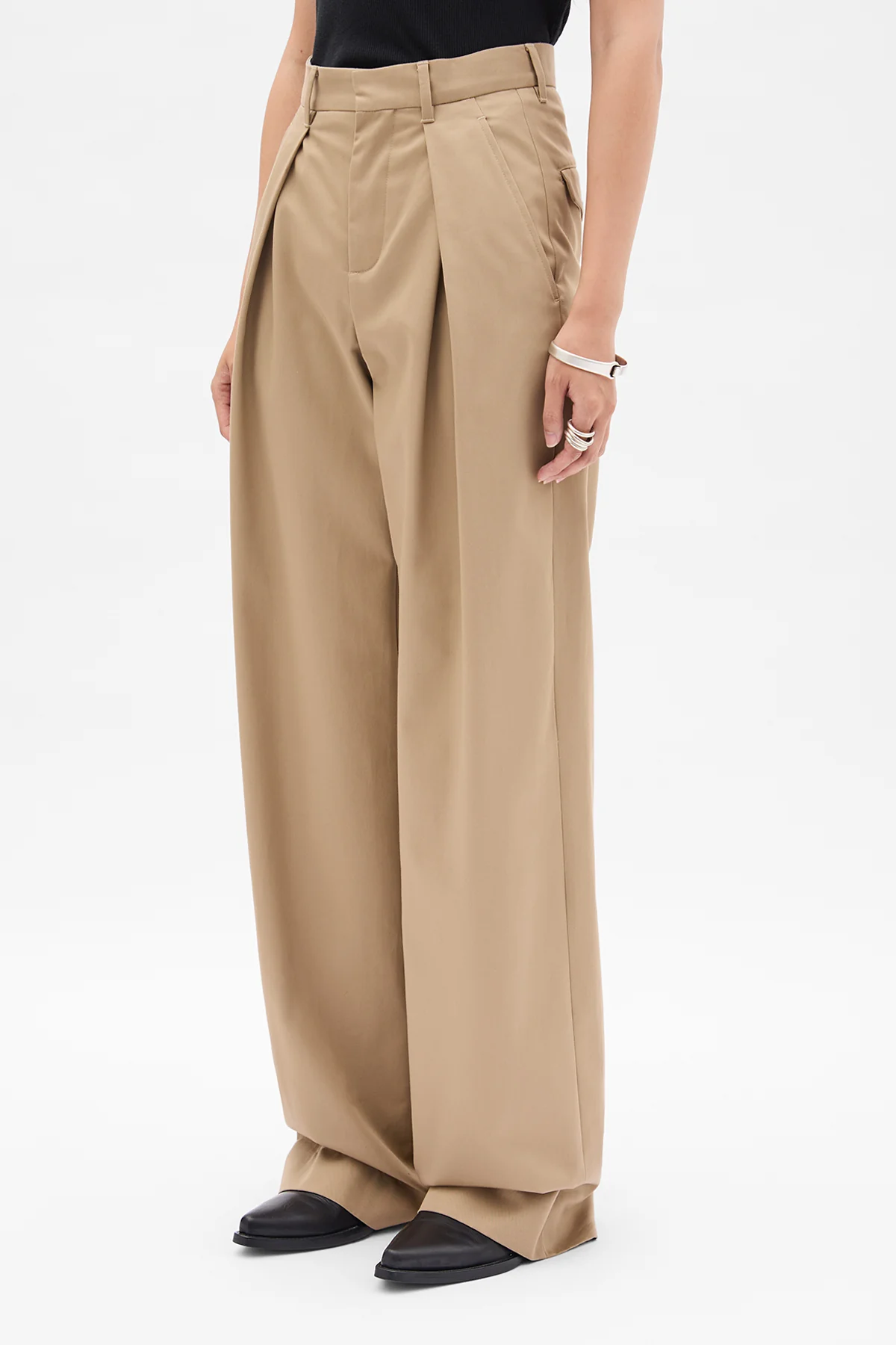 Nouk Wide Leg Pleated Trousers - Image 2