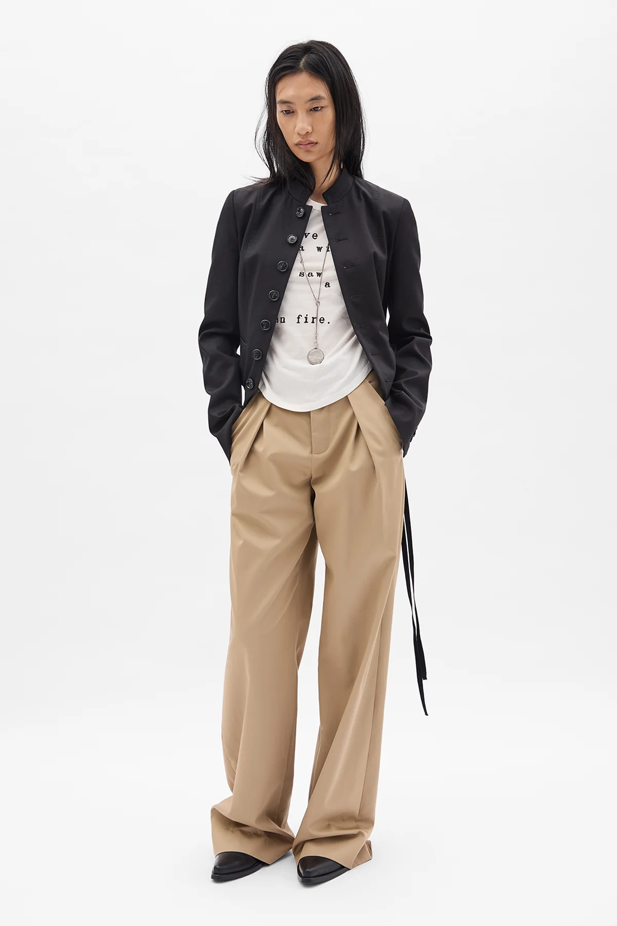 Nouk Wide Leg Pleated Trousers - Image 4
