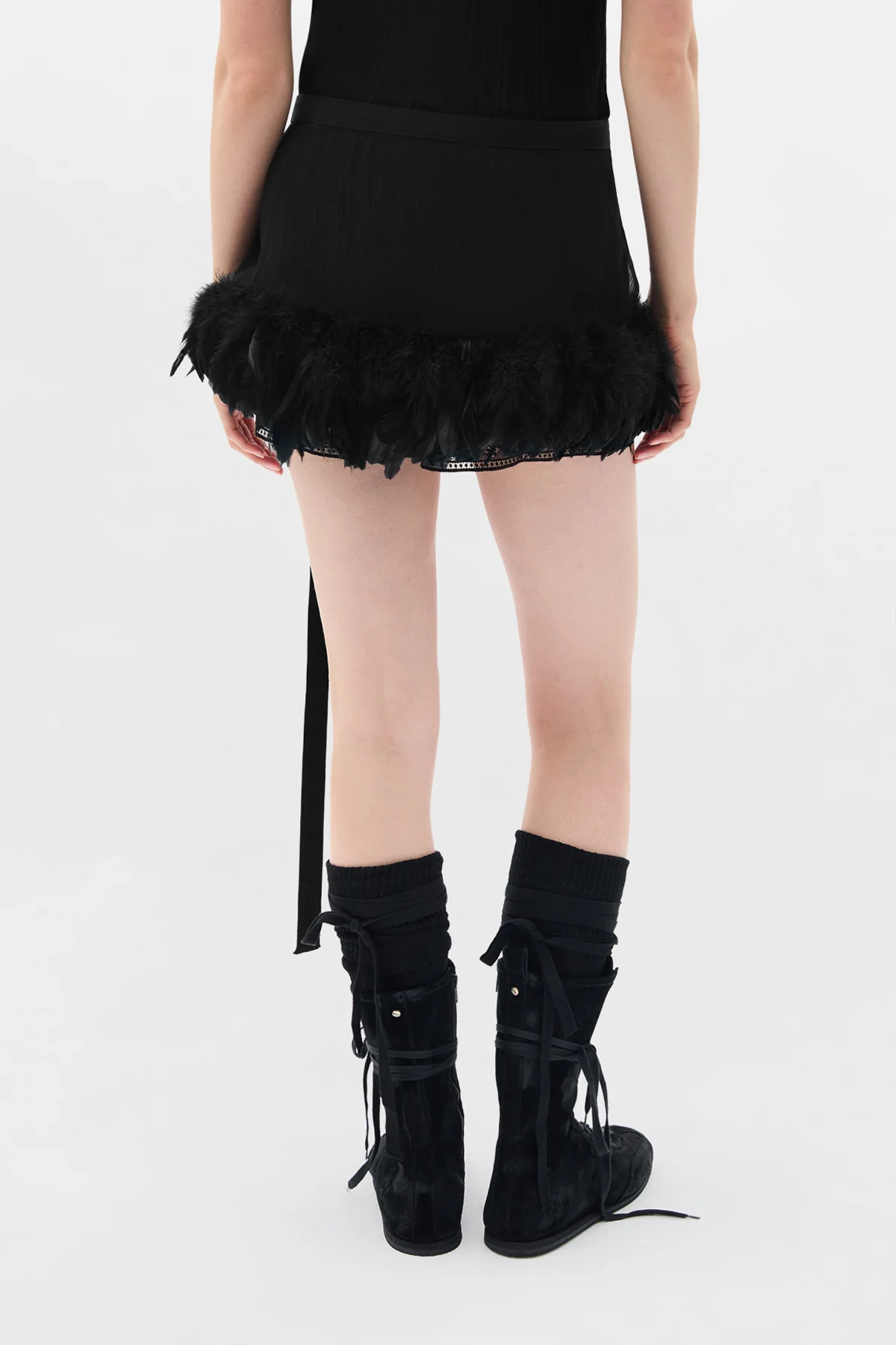 Avar Fluid Apron With Feathers - Image 3