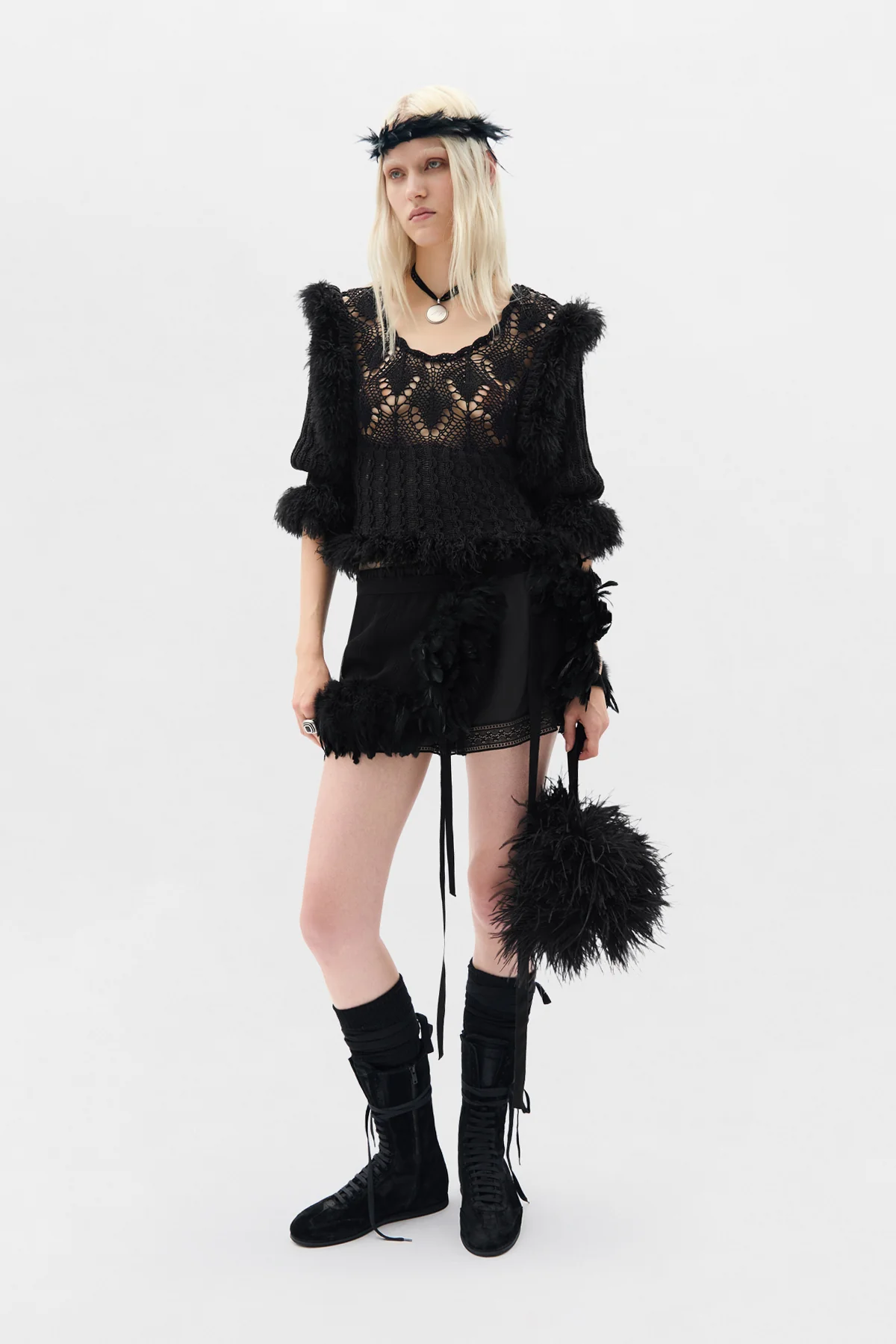 Avar Fluid Apron With Feathers - Image 4