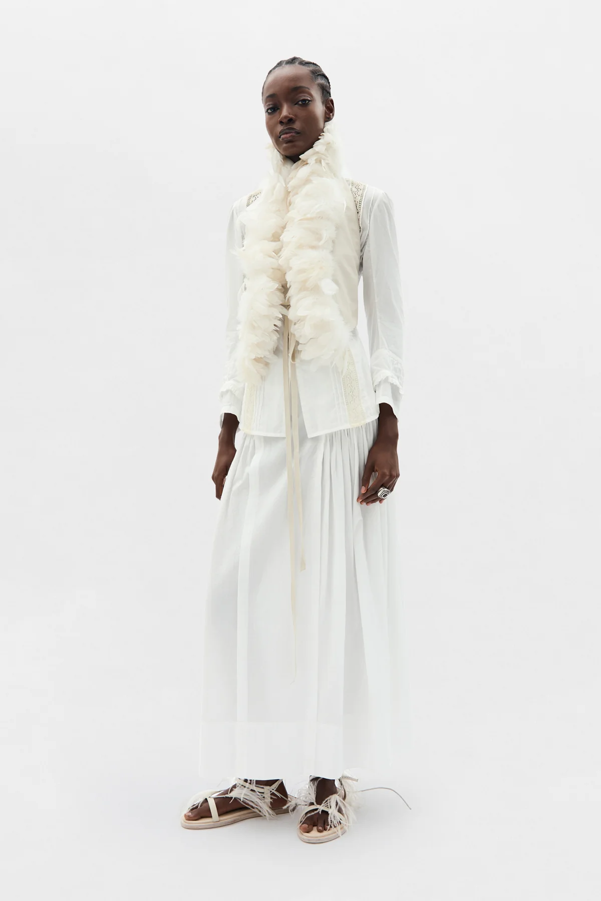 Idje Open Waistcoat with Feathers - Image 4