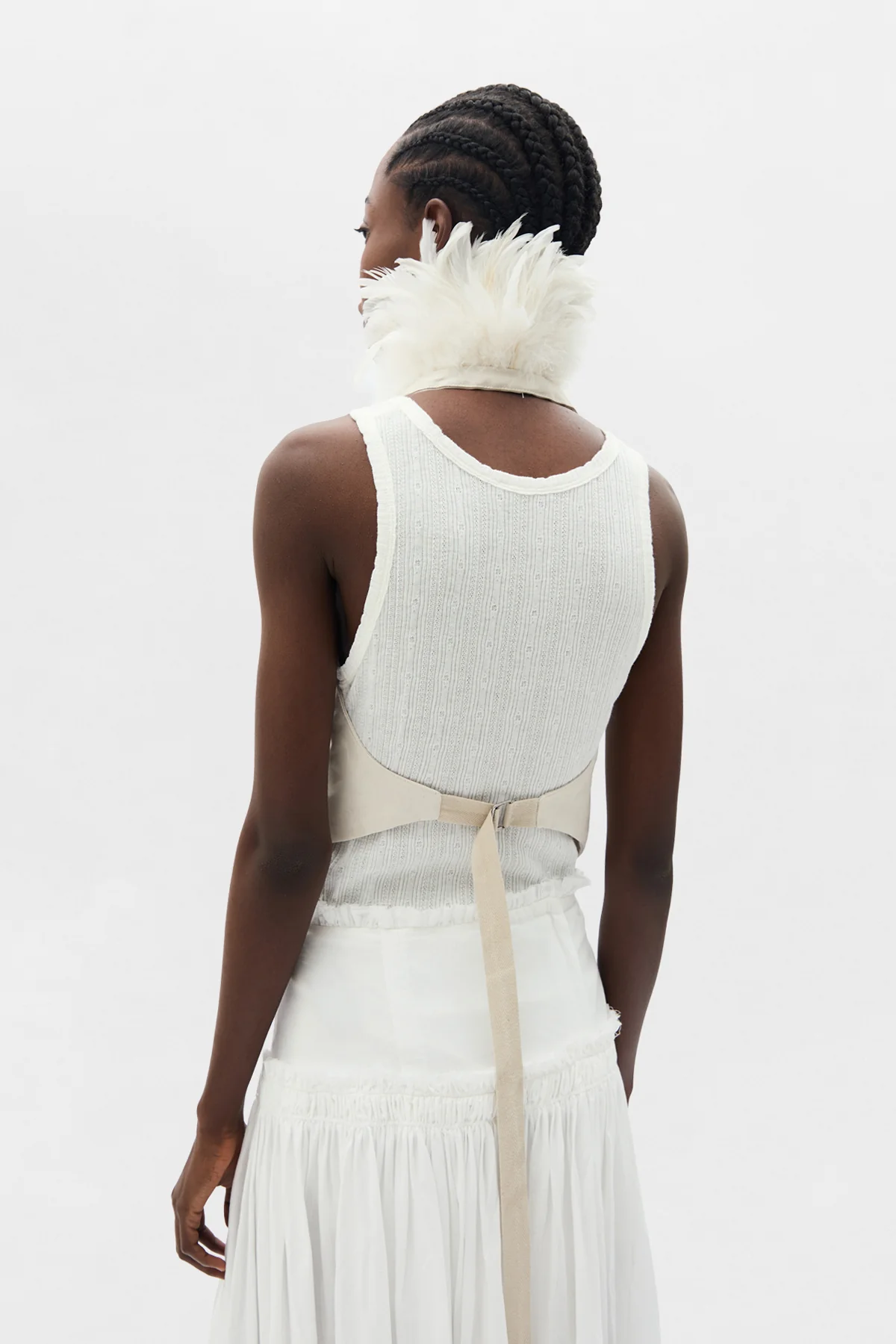 Idje Open Waistcoat with Feathers - Image 6